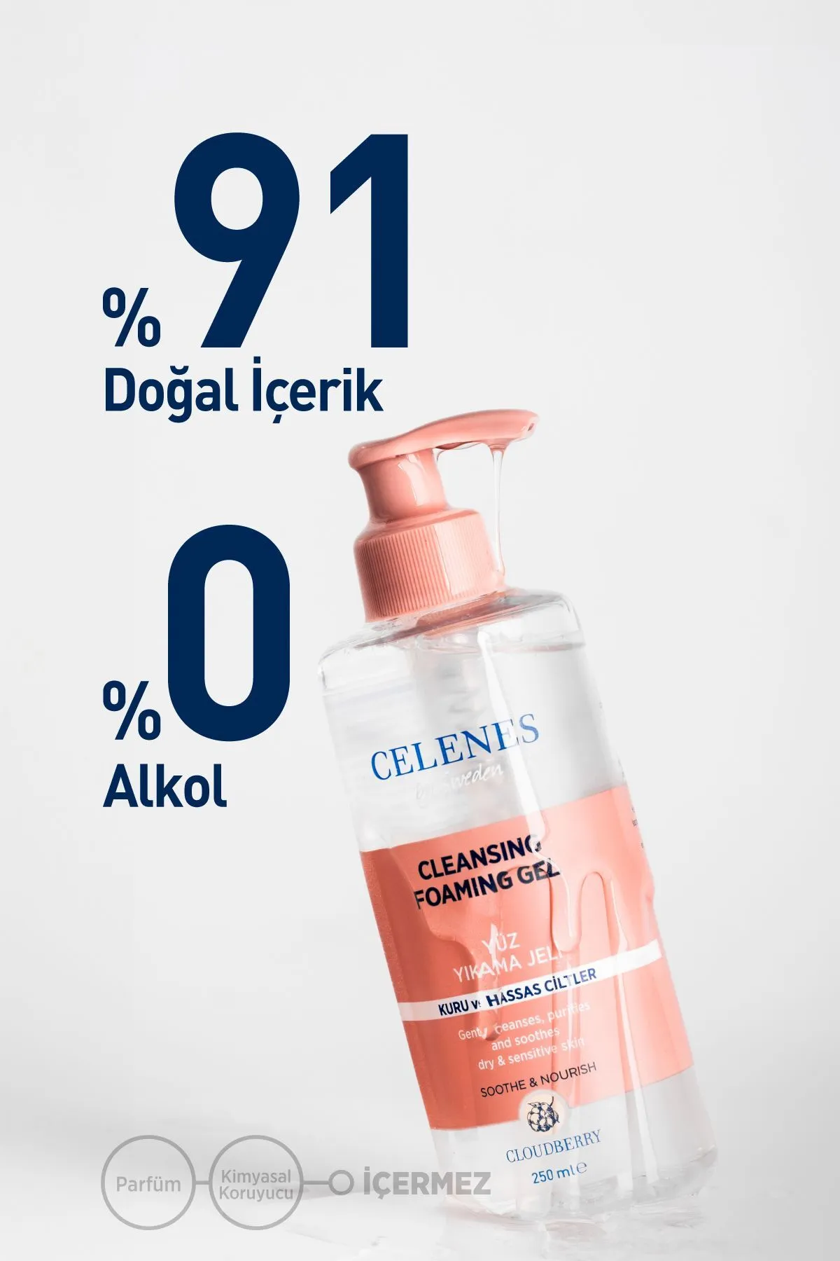 Celenes%20Cloudberry%20Yüz%20Yıkama%20Jeli%20Kuru%20ve%20Hassas%20Ciltler%20250%20ml