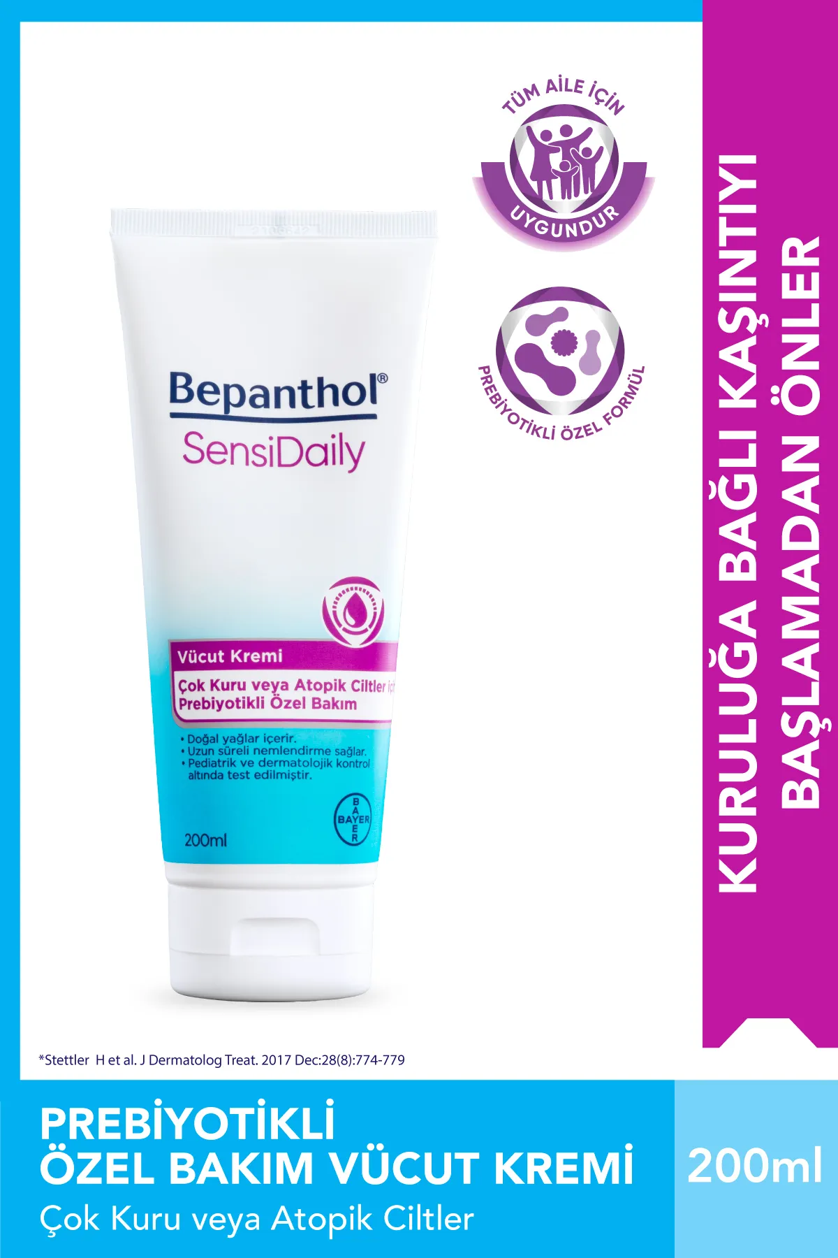 Bepanthol%20Sensidaily%20Kuru%20ve%20Atopik%20Ciltler%20İçin%20Prebiyotikli%20%20Vücut%20Kremi%20200%20ml