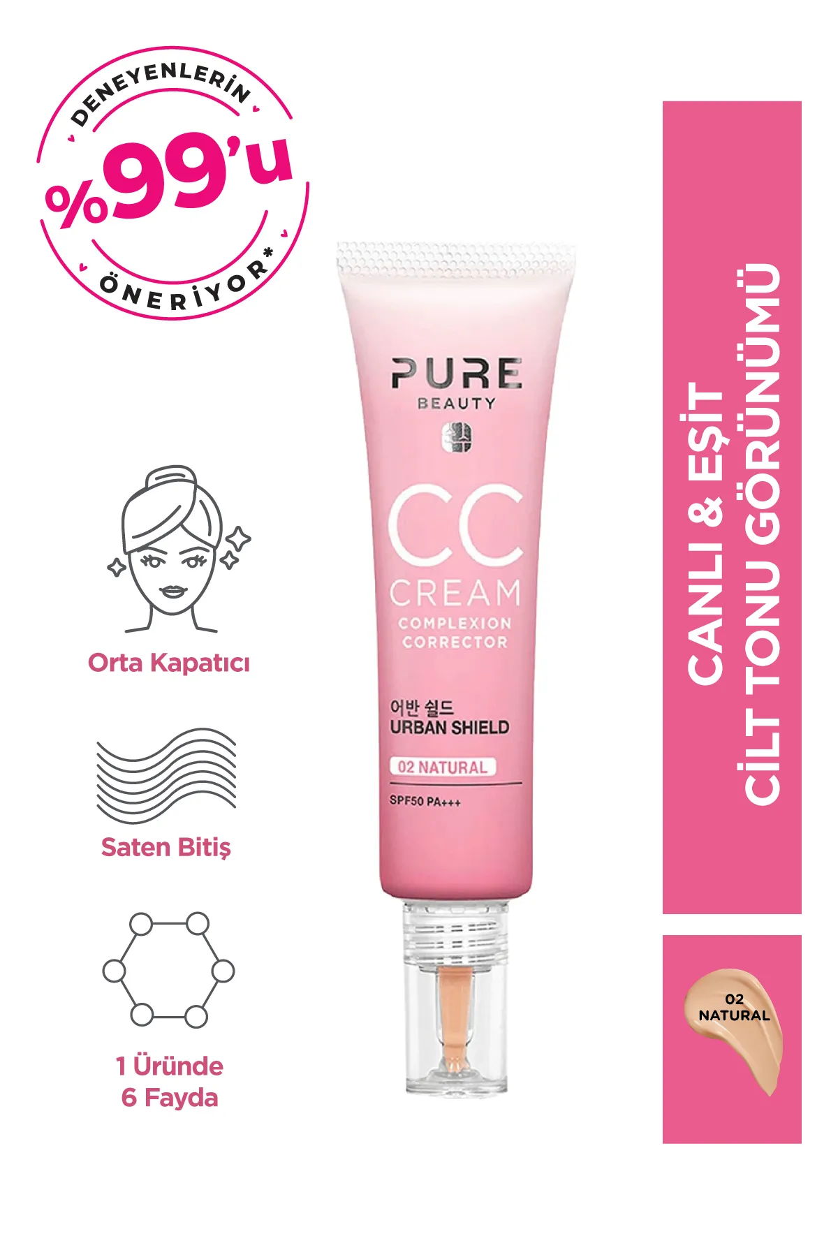 Pure%20Beauty%20CC%20Krem%20Spf50%20Pa+++%20Ivory%2030%20ml