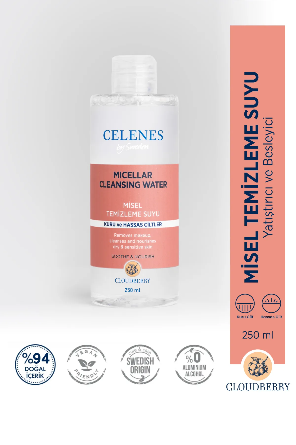 Celenes%20Cloudberry%20Micellar%20Temizleme%20Suyu%20Kuru%20ve%20Hassas%20Ciltler%20250%20ml