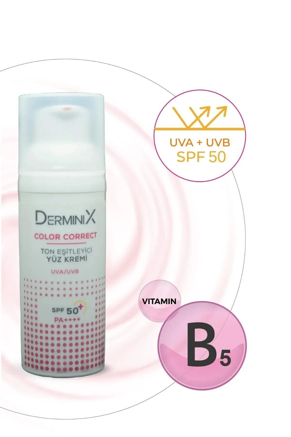 Derminix%20Ton%20Eşitleyici%20Yüz%20Kremi%20Spf50+%2050%20ml