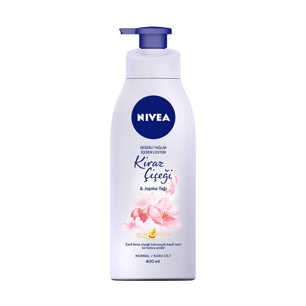 Nivea%20Kiraz%20Çiçeği%20ve%20Jojoba%20Yağı%20Vücut%20Losyonu%20400%20ml%20Normal%20ve%20Kuru%20Ciltler%2024%20Saat%20Nemlendirme