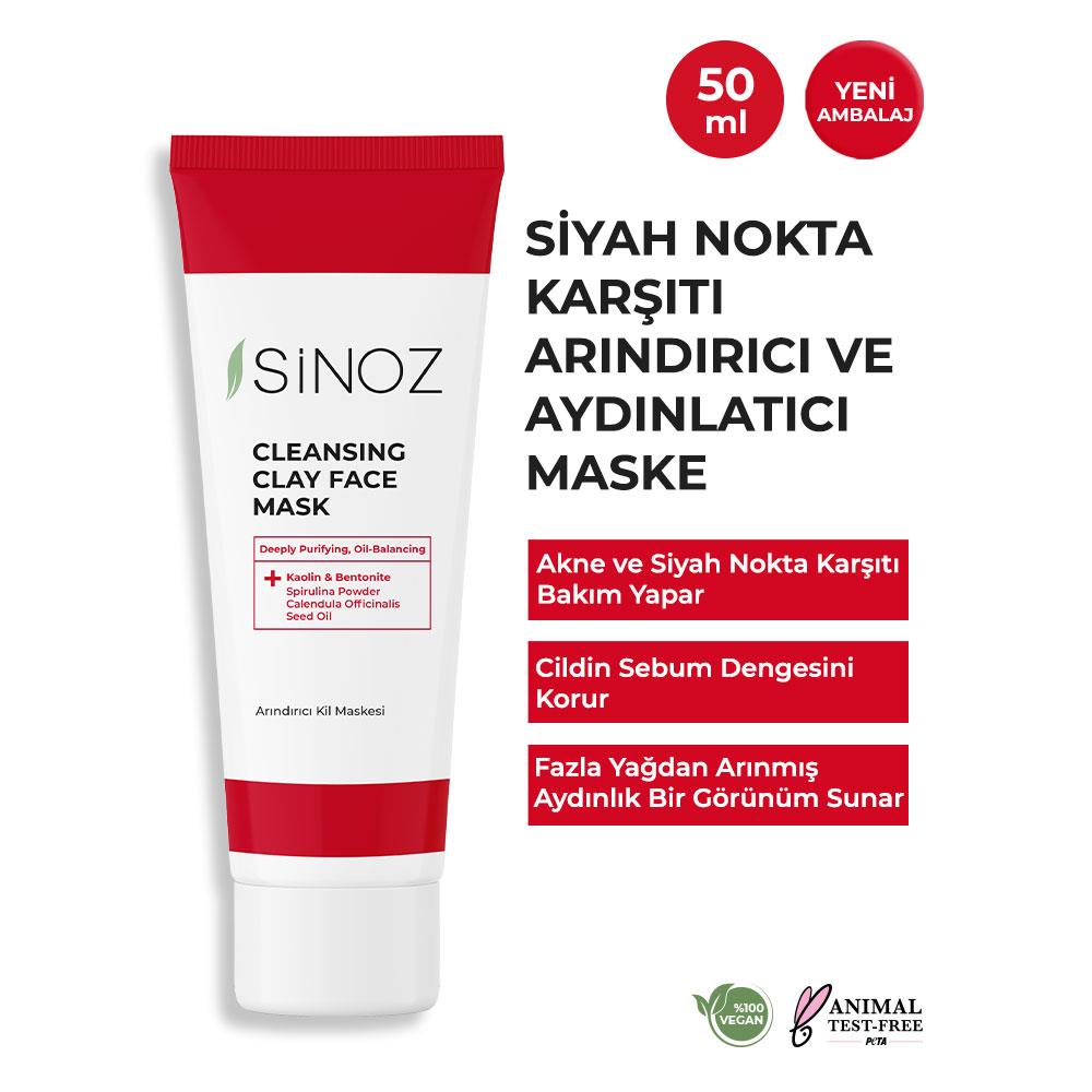 Sinoz%20Akne%20ve%20Siyah%20Nokta%20Karşıtı%20Arındırıcı%20Kil%20Yüz%20Bakım%20Maskesi%2050%20ml