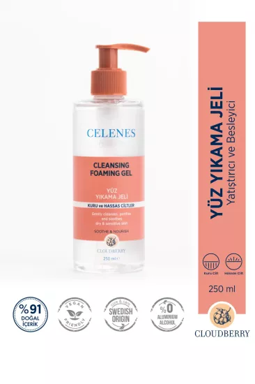 Celenes Cloudberry Yüz Yıkama Jeli Kuru ve Hassas Ciltler 250 ml