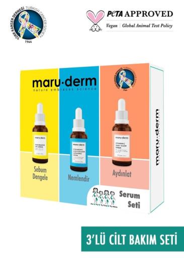 Maruderm 3’lü Cilt Bakım Seti  (C Vitamini Hyalüronik Asit Niacinamide Serum)