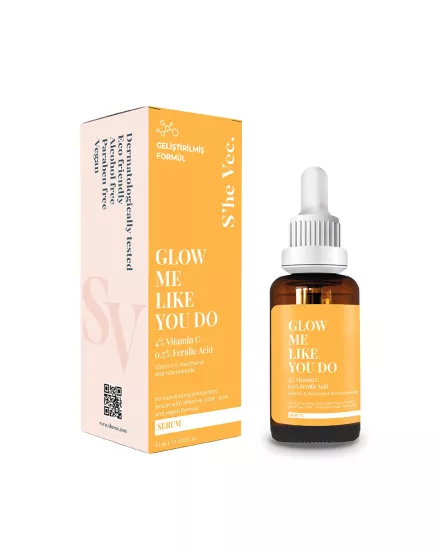 She Vec Glow Me Like You Do Aydınlatıcı ve Cilt Tonu Eşitleyici C Vitamini Serum (30 ml)