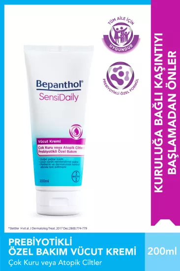 Bepanthol Sensidaily Kuru ve Atopik Ciltler İçin Prebiyotikli  Vücut Kremi 200 ml