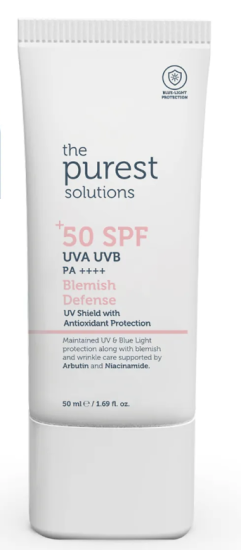 The Purest Solutions Cilt Tonu Eşitleyici Ve Leke Karşıtı Blemish Defense Renkli Güneş Koruyucu Krem SPF 50, 50 ml